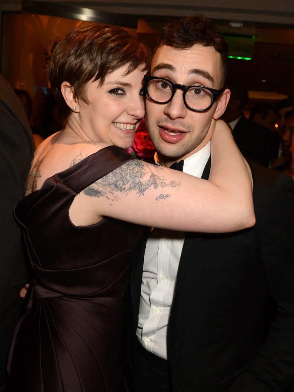 <p>Jack Antonoff's sister, Rachel, and comedian Mike Birbiglia set the couple up. </p><p>'It was a blind date by modern standards. I mean, I used the internet,' Antonoff explained to <a href="http://www.vulture.com/2014/06/jack-antonoff-solo-album-bleachers.html?mid=nymag_press" rel="nofollow noopener" target="_blank" data-ylk="slk:Vulture;elm:context_link;itc:0" class="link ">Vulture</a>. '[On the date] I told Lena everything about my whole life, because when you really like someone, you want them to know everything about you.' The pair split in early 2018 after five years together.</p>