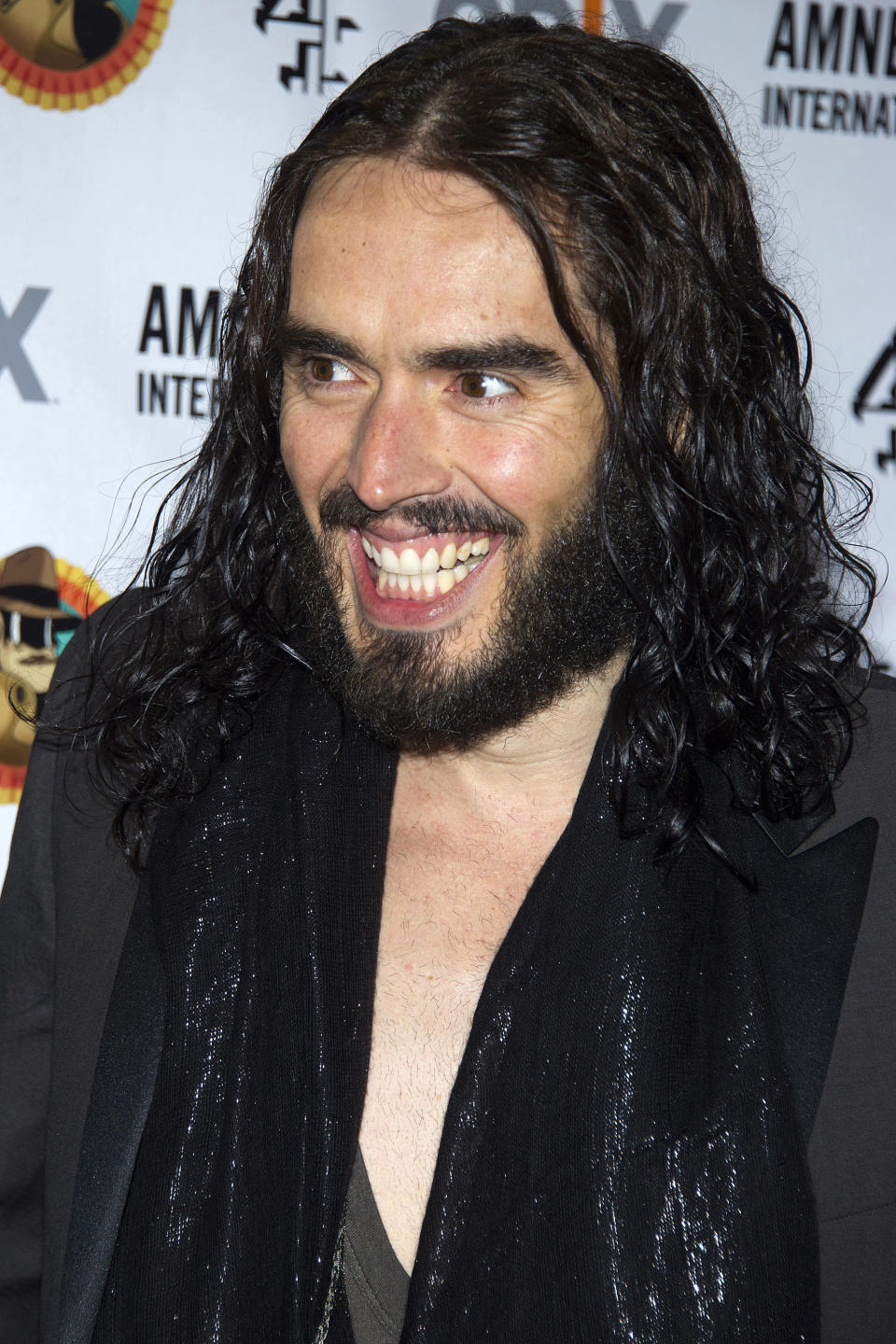 Russell Brand arrives to Amnesty International's "Secret Policeman's Ball" in New York, Sunday, March 4, 2012. (AP Photo/Charles Sykes)