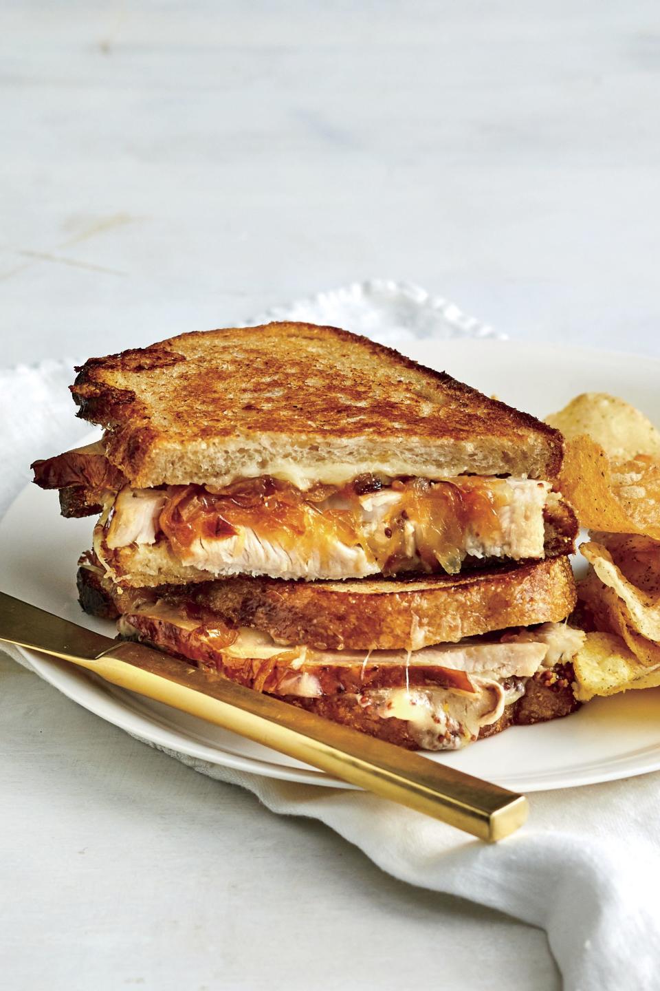 Turkey, Caramelized Onion, and Gruyère Grilled Cheese