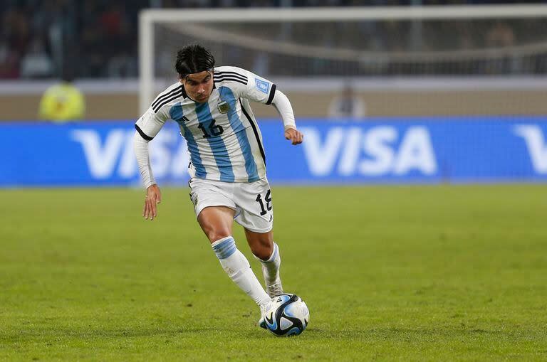 Luka Romero con la camiseta de la selección argentina en el Mundial Sub 20 2023