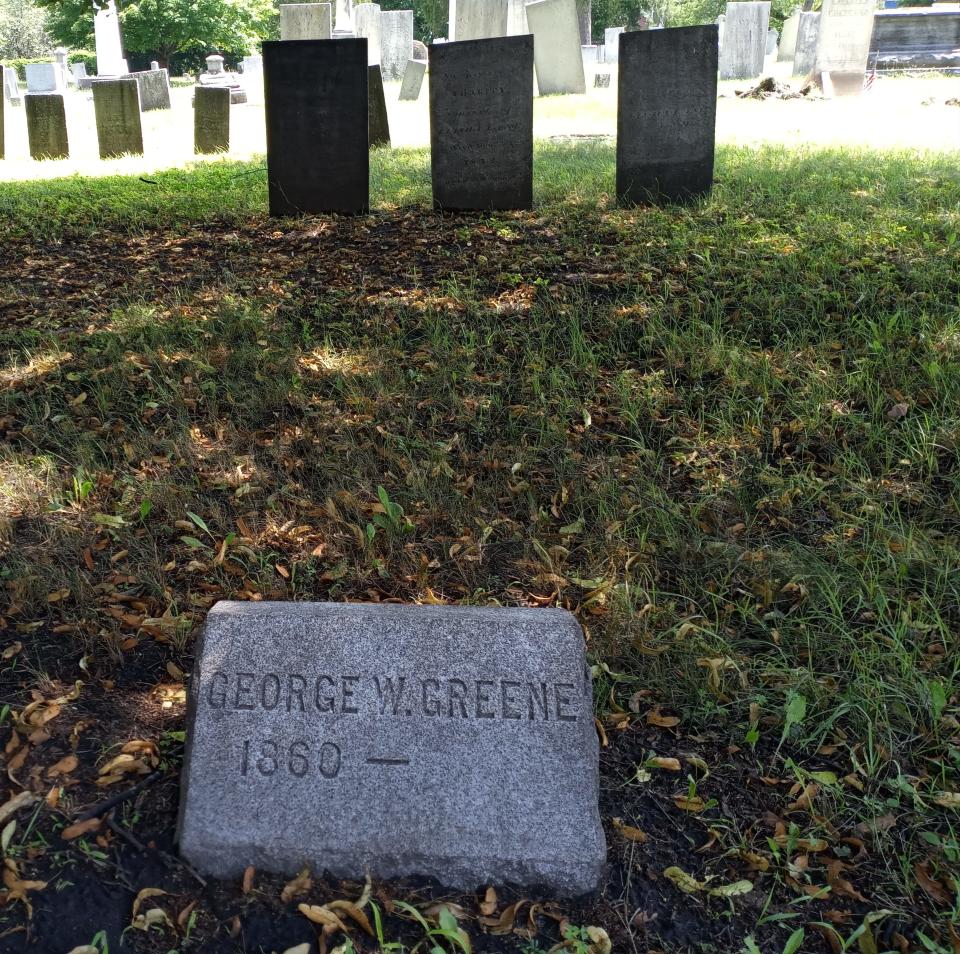 George W. Greene, a dyer and a motorman in life, is one of 1700 people buried in Elmwood Avenue Cemetery, which is located on Elmwood Avenue in Burlington's Old North End neighborhood. One of the oldest cemeteries in Burlington, Elmwood is the final resting spot for some of the city's most prominent figures, including Timothy Follet and Levi Allen. The cemetery was once very popular, but reached its maximum capacity by the end of the 19th century. Although Elmwood no accepts burials or cremations, the cemetery remains open to the public for exploration by appointment.