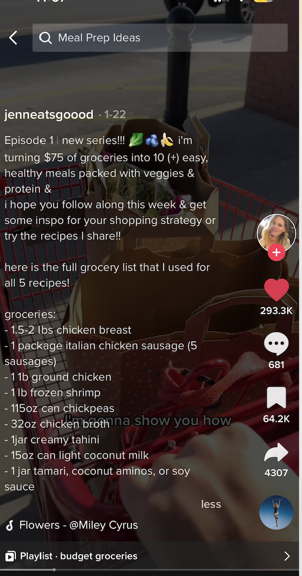 a screenshot of a recipe from tiktok