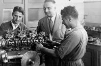 <p>Shortly after World War 2, Enzo Ferrari (pictured center) asked engineer <strong>Gioacchino Colombo</strong> what he would do with a 1500cc engine. Colombo replied that “Maserati has four cylinders, the British have six, Alfa Romeo has eight, so we should have 12.” Enzo entirely agreed, and Colombo’s resulting brilliant V12 was at the heart of a great many 20th-century <strong>Ferraris</strong>.</p>