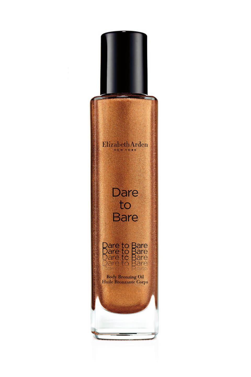 <p>I add a few drops to my regular lotion before I go out at night. It gives my skin a beautiful sun kissed glow.</p><p>Nordstrom, $36, <a href="https://go.redirectingat.com?id=74968X1596630&url=http%3A%2F%2Fshop.nordstrom.com%2Fs%2Felizabeth-arden-dare-to-bare-body-bronzing-oil-limited-edition%2F4577897&sref=https%3A%2F%2Fwww.elle.com%2Fbeauty%2Fnews%2Fg30170%2Fsummer-hair-makeup-skincare%2F" rel="nofollow noopener" target="_blank" data-ylk="slk:nordstrom.com;elm:context_link;itc:0;sec:content-canvas" class="link "><em>nordstrom.com</em></a></p>