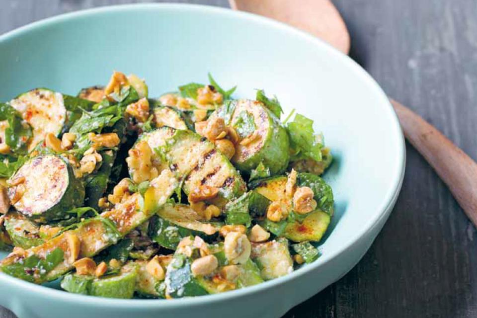 Zucchini Salad With Ajo Blanco Dressing & Spiced Nuts