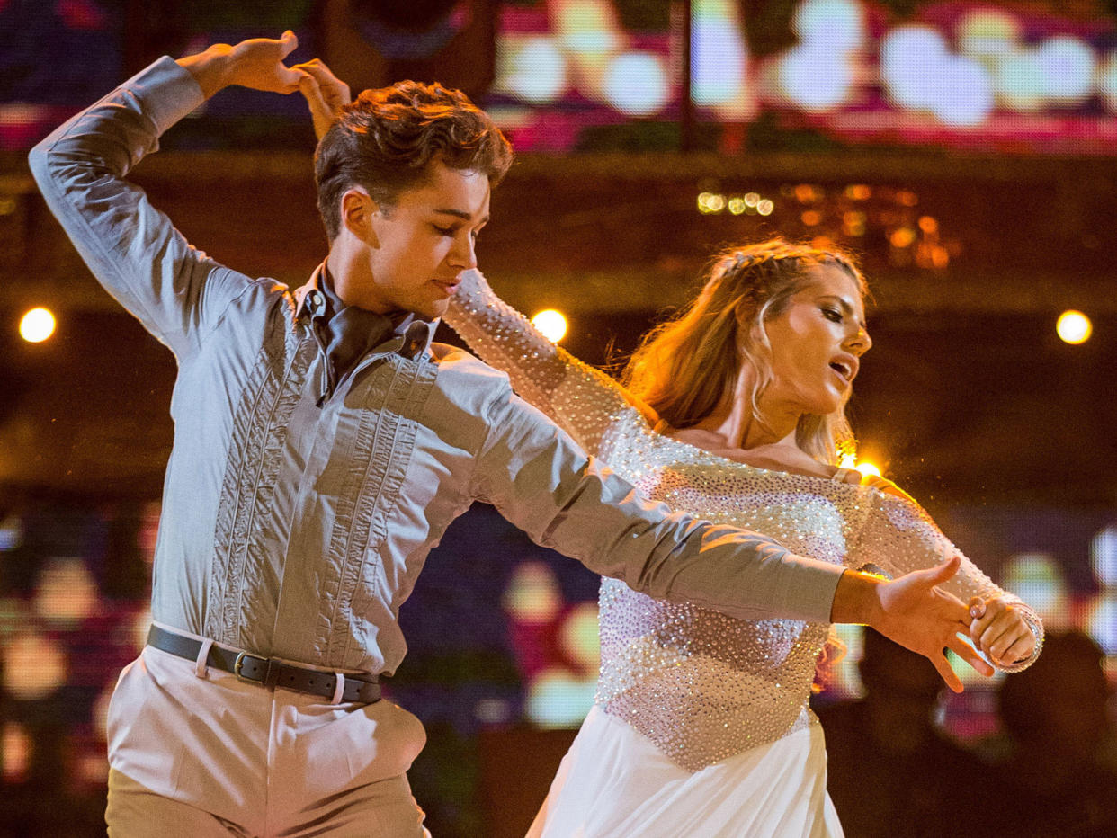 Mollie King and her dance partner AJ Pritchard competing in Strictly Come Dancing: BBC