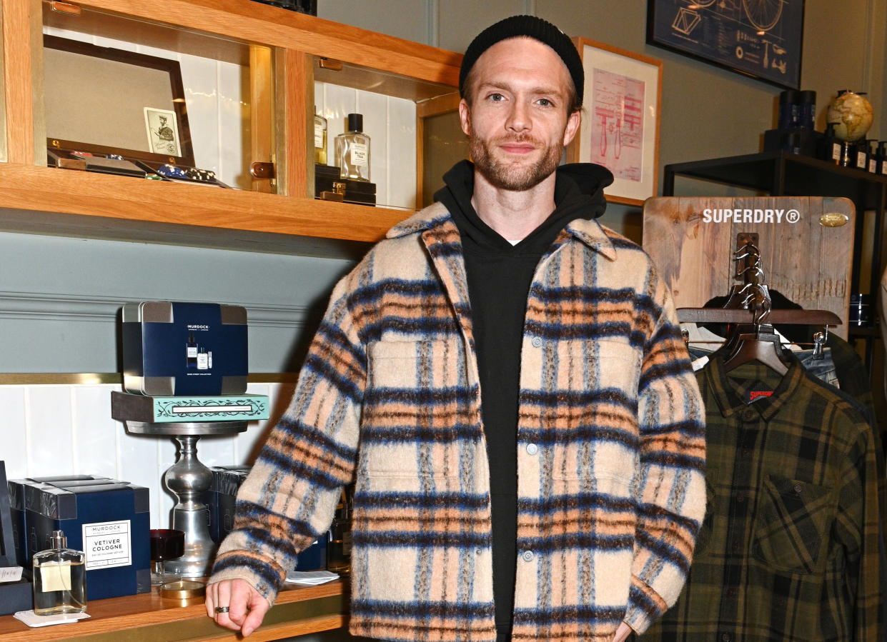 Chris Fountain attends the Superdry Merchant Store launch event on February 16, 2023 in London, England. (Photo by Dave Benett/Getty Images for Superdry)
