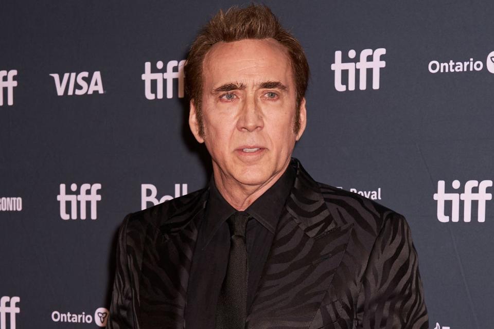 <p>GEOFF ROBINS/AFP via Getty </p> Nicolas Cage on Sept. 9, 2023