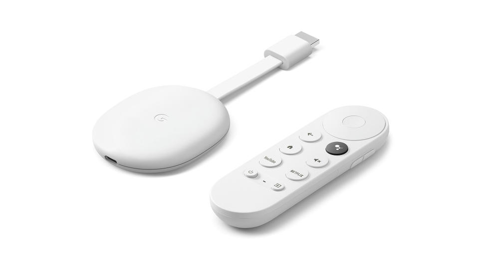 Google Chromecast with Google TV streaming dongle and remote