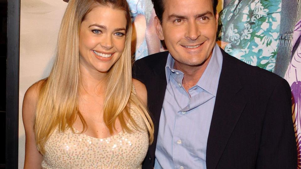 Denise Richards and Charlie Sheen during "The Big Bounce" Premiere at Mann Village Theatre in Westwood, California, United States