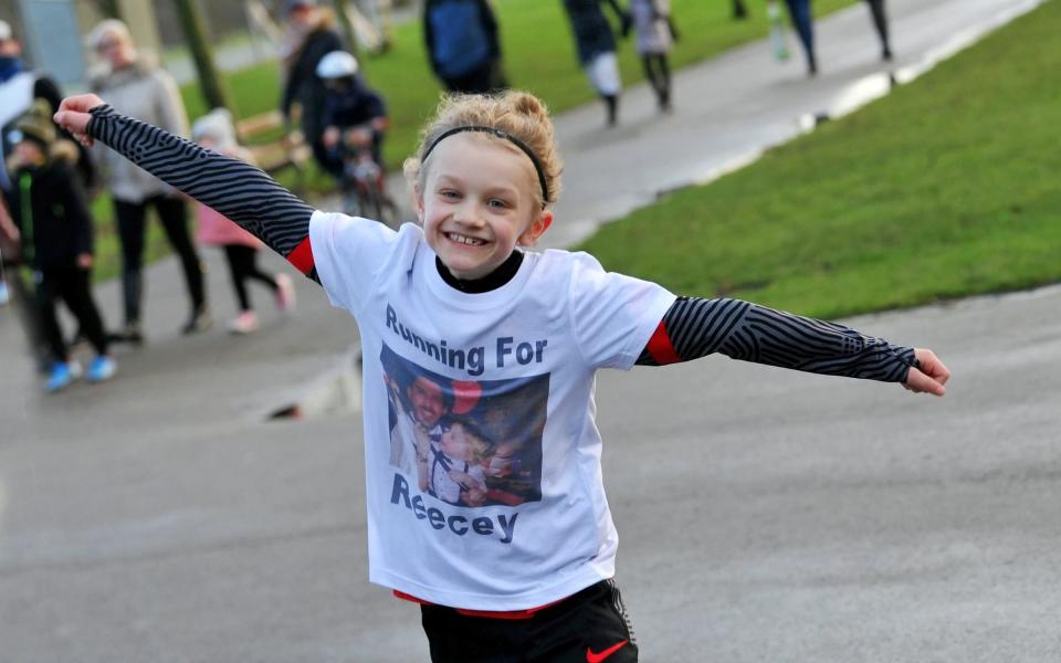 Jordan Banks pictured in January after celebrating running over 30 miles in 10 days to celebrate what would have been the 30th birthday of his uncle Reece Begg, who took his own life two years ago -  Blackpool Gazette / SWNS