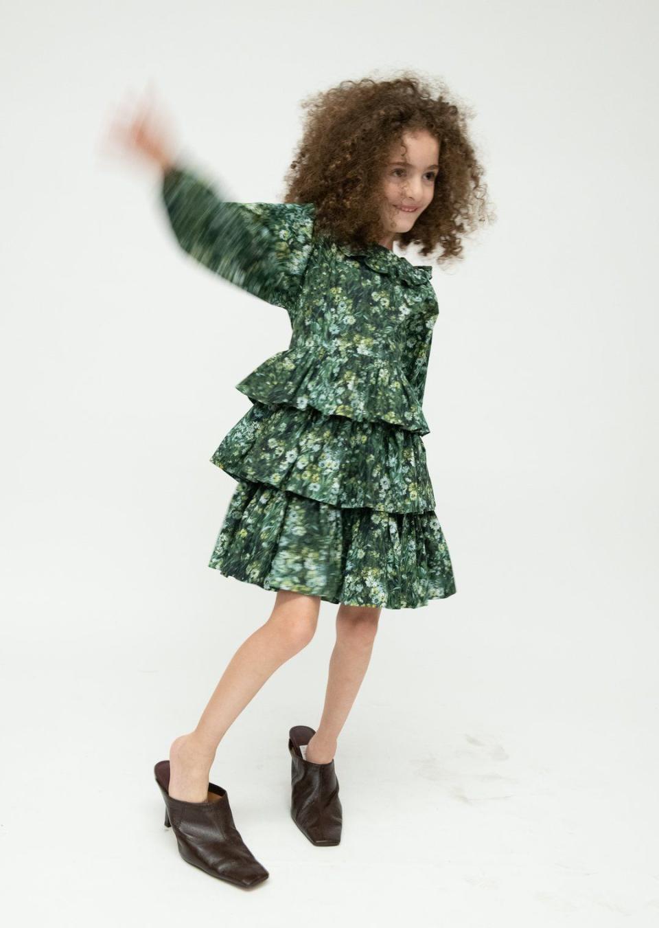 Laura Ashley x BATSHEVA Kid's Welsh Dress in Sherwood Forest