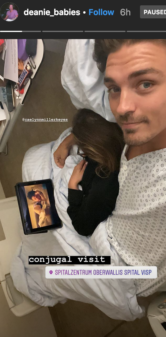 The couple reunited after Unglert was hospitalized in Switzerland after a skiing accident.