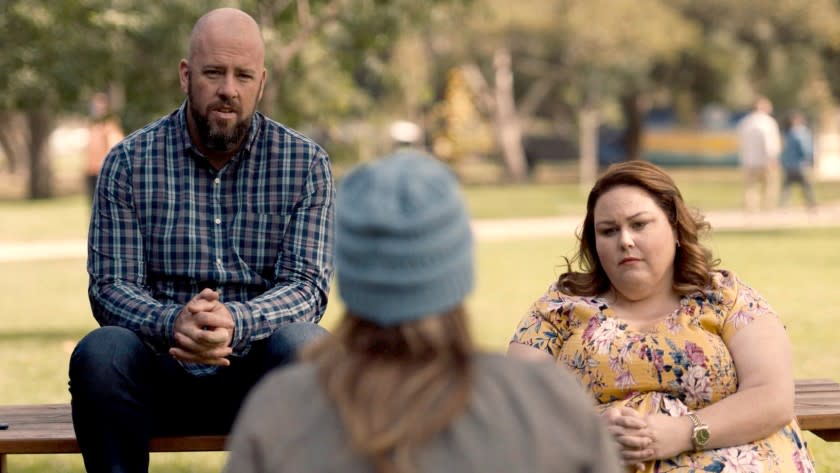 This Is Us -- NBC TV Series, THIS IS US -- "Changes" Episode 503 -- Pictured in this screengrab: (l-r) Chris Sullivan as Toby, Annie Funke as Ellie, Chrissy Metz as Kate -- (Photo by: NBC) Chris Sullivan and Chrissy Metz as Kate in "This Is Us" on NBC.