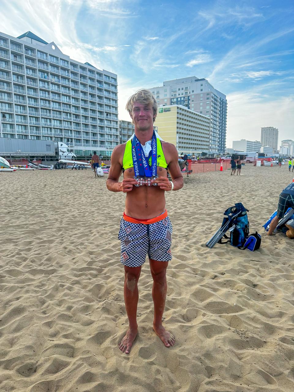 Charlie Rennard, 17, a lifeguard from Long Branch, was one of the top 10 competitors.