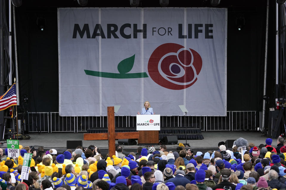 Mississippi Attorney General Lynn Fitch speaks during the March for Life rally, Friday, Jan. 20, 2023, in Washington. (AP Photo/Patrick Semansky)