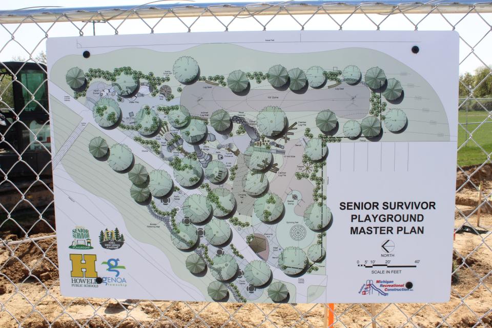 A rendering of the Senior Survivor Playground in Genoa Township Park.