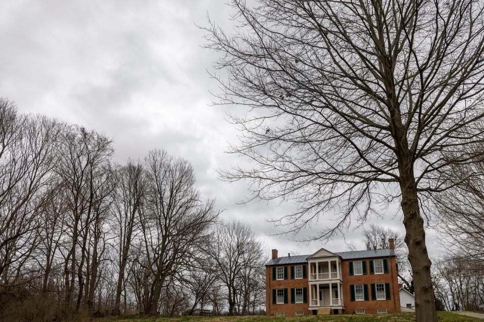 A view of the front of the main house at Riverside, the Farnsley-Moreman Landing in south Louisville. March 17, 2021