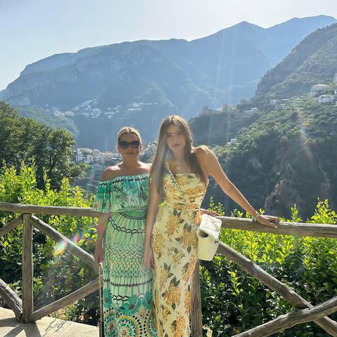 <p>sofiavergara/Instagram</p> Sofia Vergara poses with her friend in Ravello, Italy.