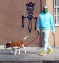 <p>Andy Cohen takes his dog Wacha for a walk and stops by friend Sarah Jessica Parker's house on Tuesday in N.Y.C.</p>