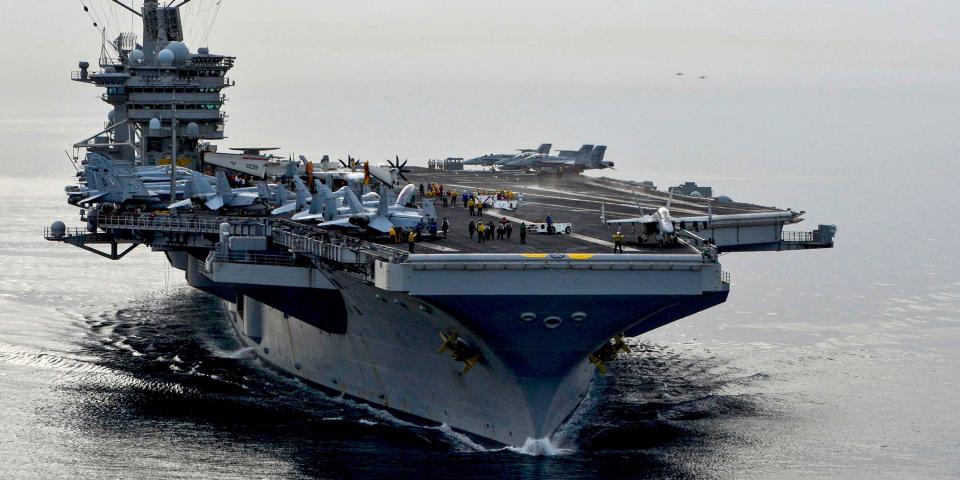 The aircraft carrier USS Theodore Roosevelt.