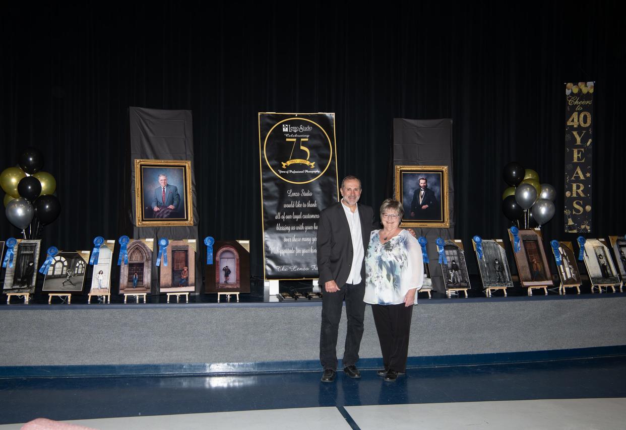 Charlie Lenzo and his wife Gale at his recent retirement party at Christ Methodist Church’s River of Life.