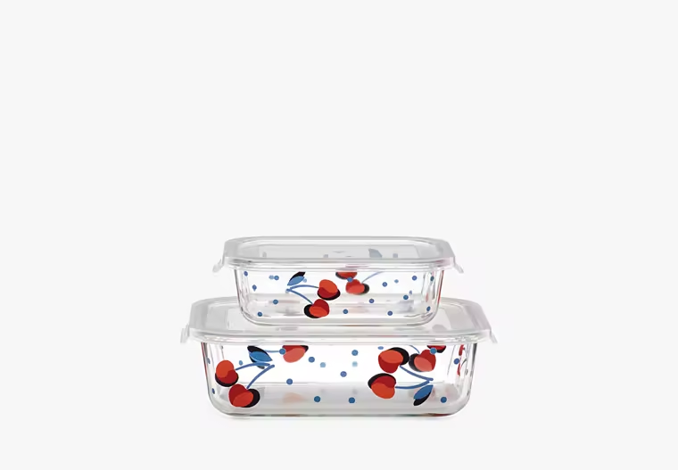 Kate Spade Vintage Cherry Dot Rectangular Food Storage Set