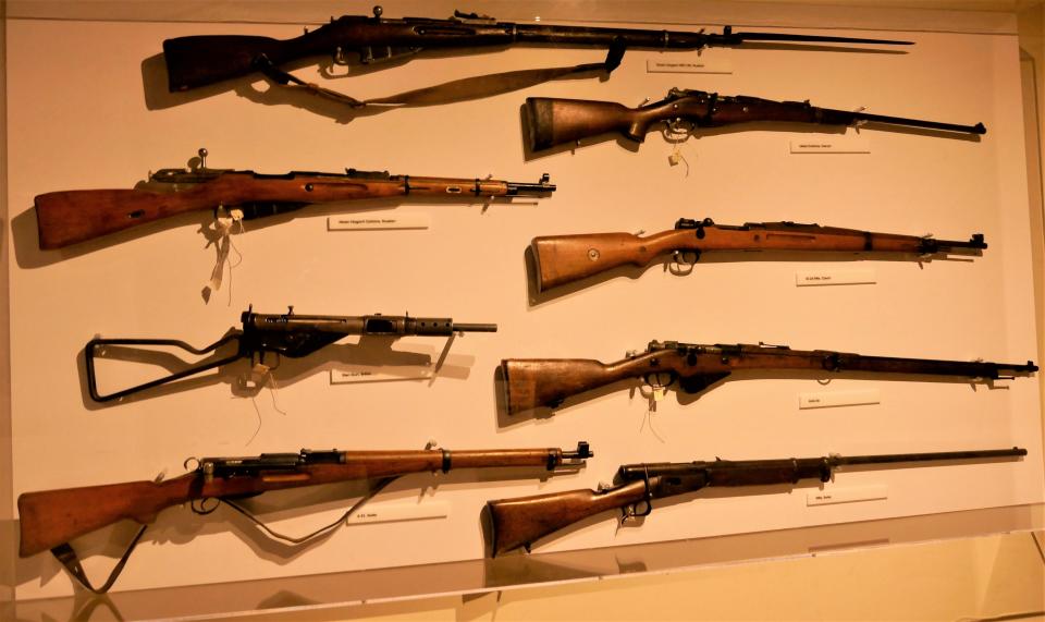 Just some of the weapons on display at the Patton Museum.