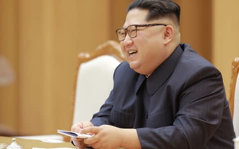  North Korean leader Kim Jong-Un - Credit:  KCNA VIA KNS/AFP