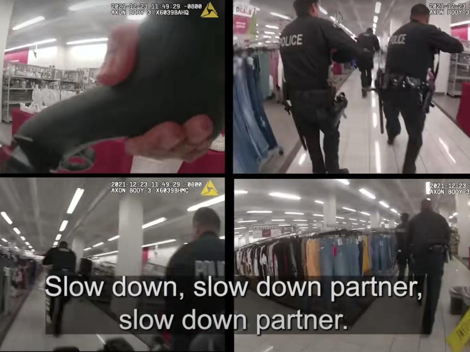 The Los Angeles Police Department released body-camera footage of a shooting that occurred on December 23 at a Burlington Coat Factory in North Hollywood.