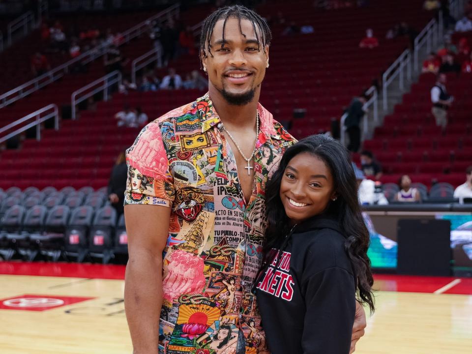 Simone Biles and Jonathan Owens.