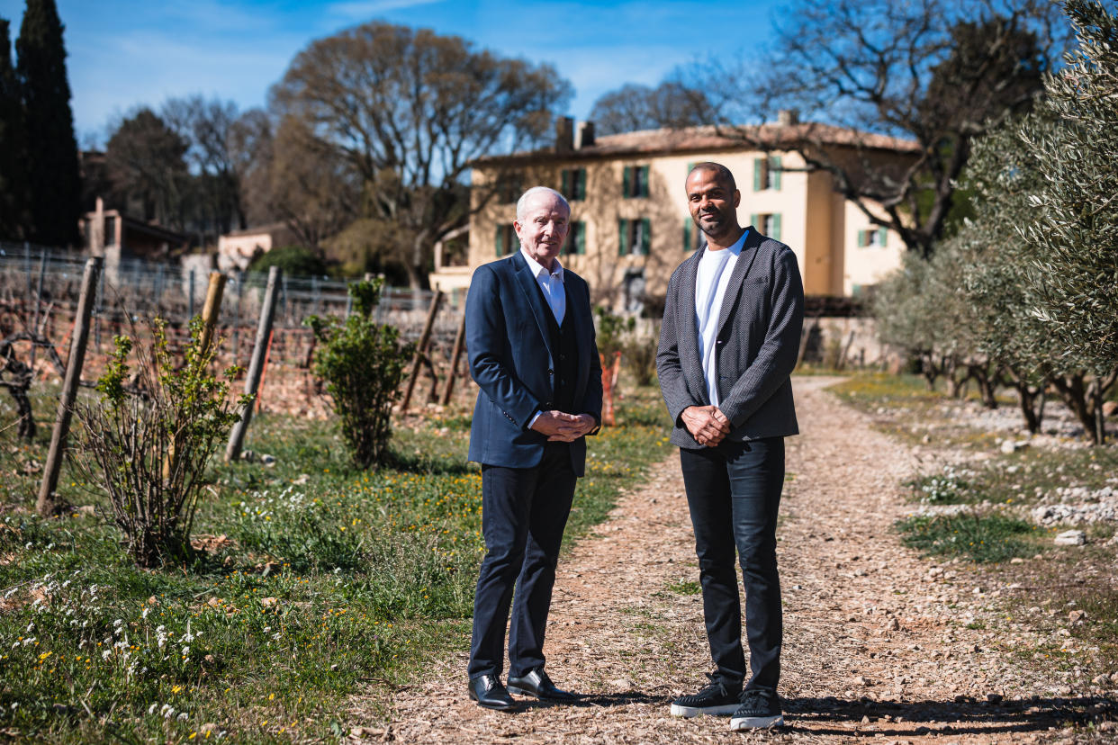 Parker with Michel Reybier, the French investor behind rosé-focused winery Château La Mascaronne. (Photo: Sebastien Clavel)