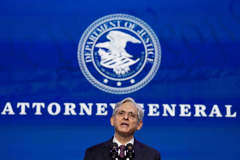 FILE PHOTO: U.S. President-elect Joe Biden announces Justice Department nominees at his transition headquarters in Wilmington, Delaware