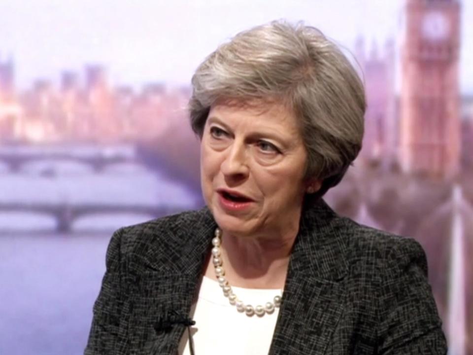 Prime Minister Theresa May discusses Trident on the Andrew Marr Show: BBC