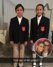 <p>Jennifer Lopez declared herself “so proud of my babies,” her twins with ex-hubby Marc Anthony. However, she’s well aware that the fourth-graders are “not babies anymore.” (Photos: <a rel="nofollow noopener" href="https://www.instagram.com/p/BYvoxAWlbfA/?hl=en&taken-by=jlo" target="_blank" data-ylk="slk:Jennifer Lopez via Instagram;elm:context_link;itc:0;sec:content-canvas" class="link ">Jennifer Lopez via Instagram</a>/Getty Images) </p>