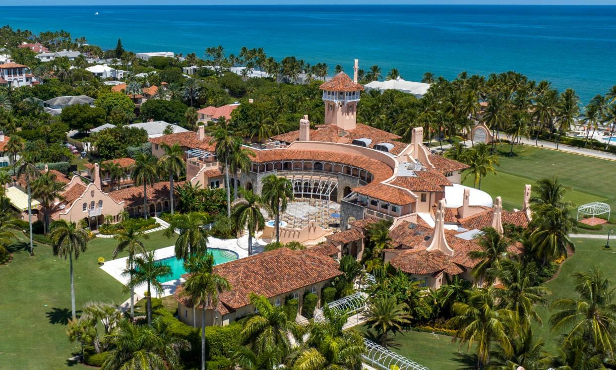 <span>An aerial view of Donald Trump's Mar-a-Lago club in Palm Beach, Florida, on 31 August 2022.</span><span>Photograph: Steve Helber/AP</span>