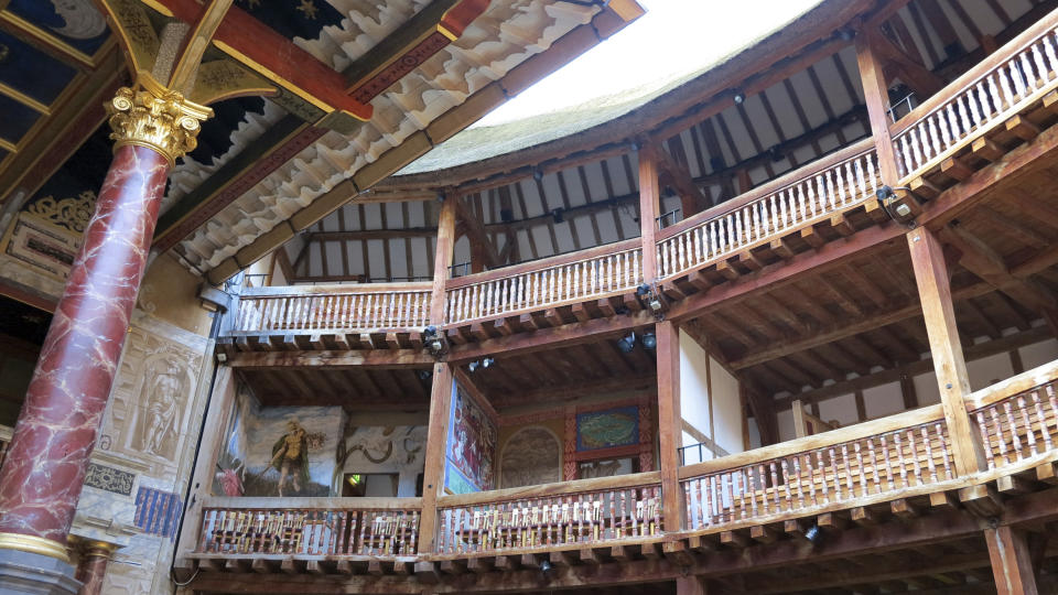 London, England - Jan 30, 2013 - interior of Globe theatre of Shakespeare