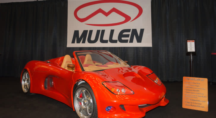 Image of a red Mullen car.