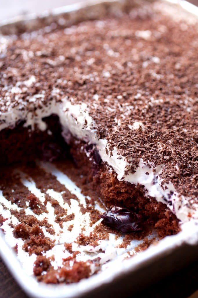 <strong>Get the <a href="http://www.macheesmo.com/black-forest-sheet-cake/" target="_blank">Black Forest Sheet Cake</a>&nbsp;recipe from&nbsp;Macheesmo</strong>