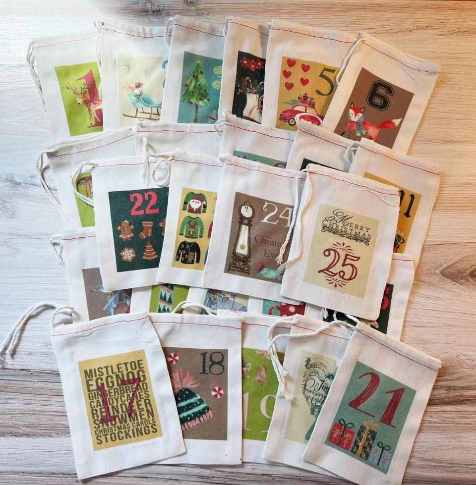 Festive Advent Calendar Christmas Bags