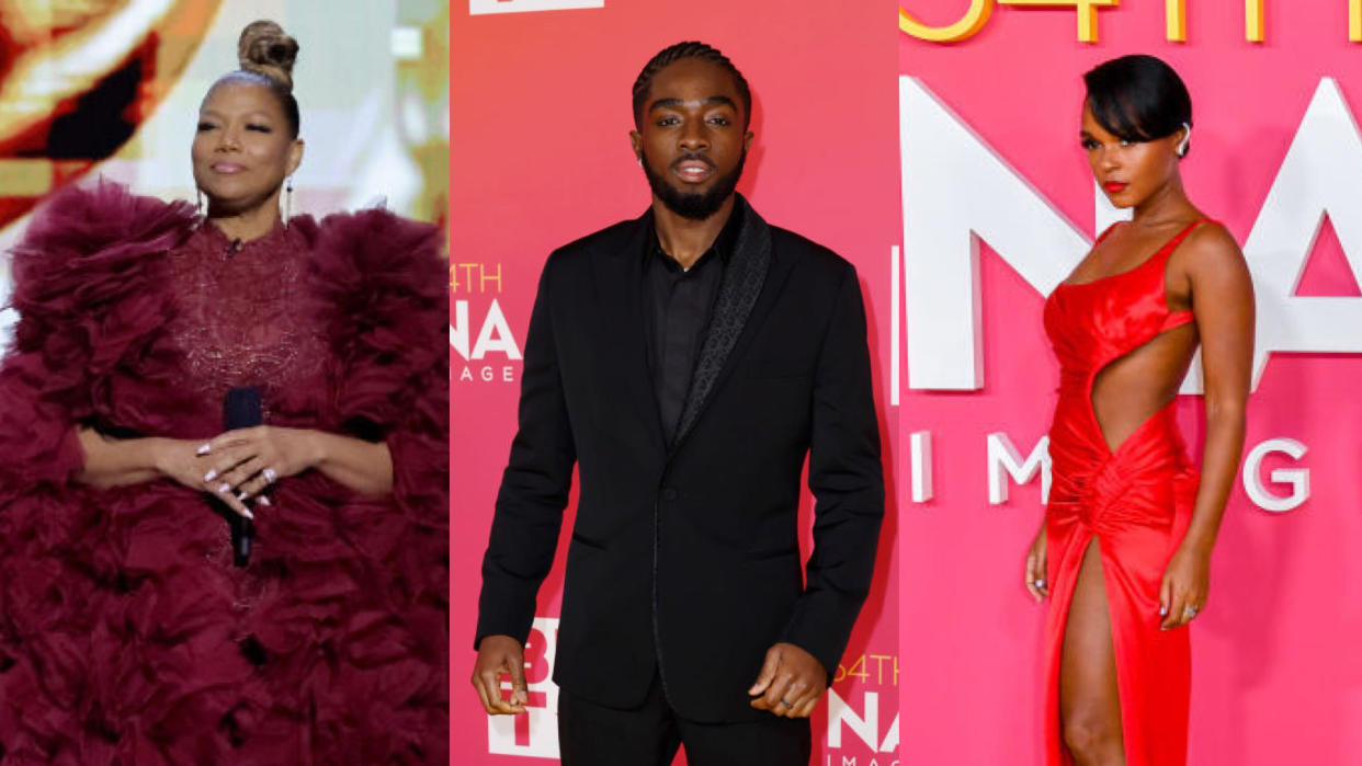 Queen Latifah, Caleb McLaughlin and Janelle Monae at the NAACP Image Awards