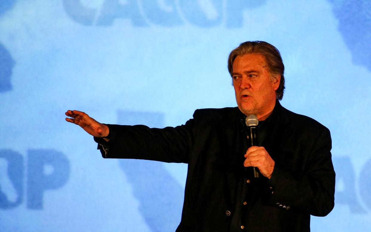 Steve Bannon speaks at the California Republican Convention in Anaheim, California  - FR170512 AP