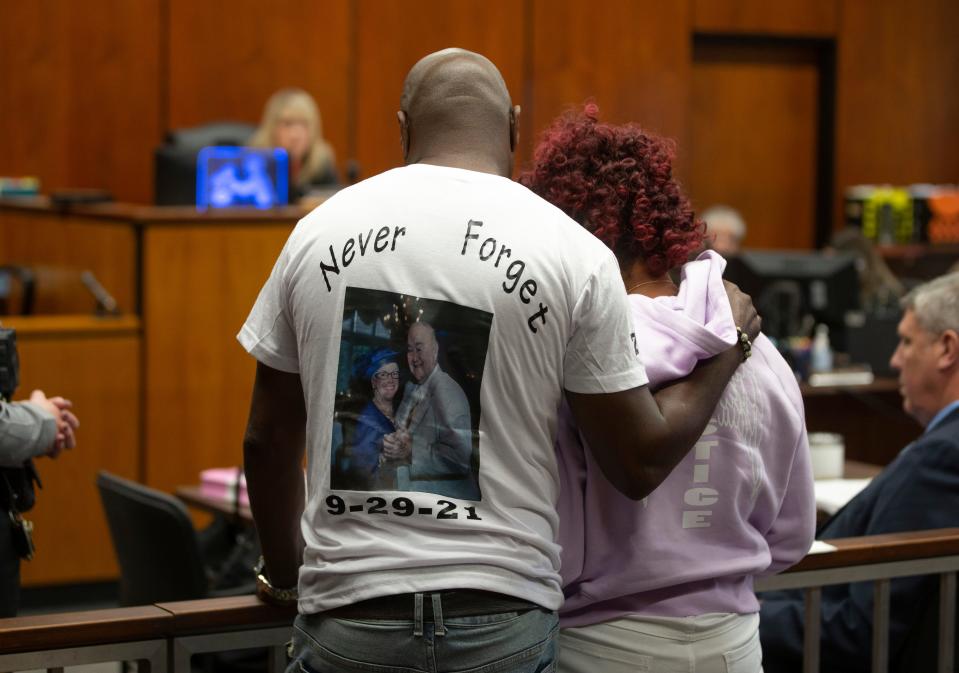 Family members Marcus Evans and Valerie Lewis Evans make statements prior to the sentencing. Sentencing of Sherry Lee Heffernan for the murders of her father and father's girlfriend takes place before Superior Court Judge Kimarie Rahill. 
Toms River, NJ
Friday, May 10, 2024