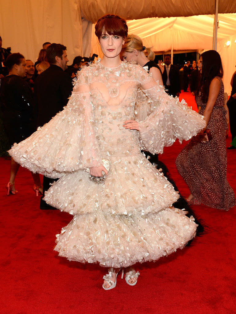 Florence Welch arriving at the Met Gala carpet
