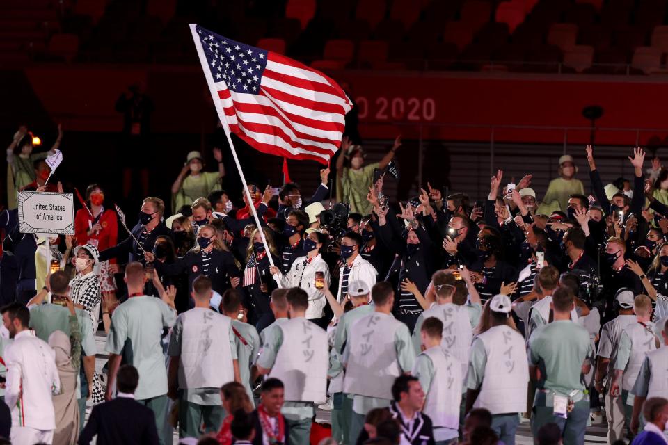 Team USA enters the stadium during the Opening Ceremony.