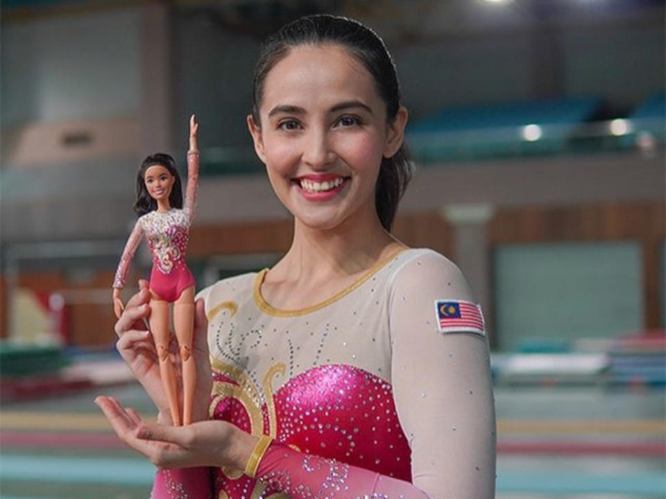 Farah Ann poses with her 'one of a kind' Barbie.