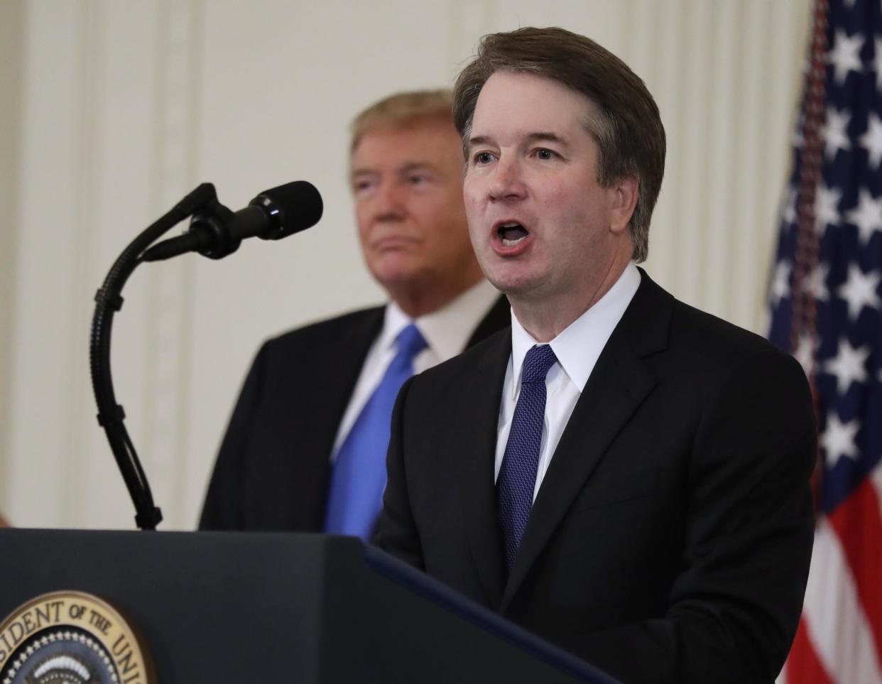 Republicans are attempting to push a vote on Supreme Court nominee Brett Kavanaugh before Democrats can review his bevy of writings from his tenure as George W Bush's staff secretary: AP
