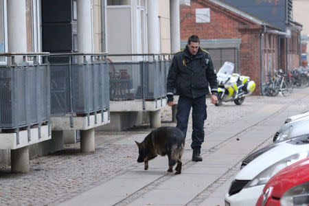 Police presence is seen at the site of a shooting in Copenhagen February 14, 2015. REUTERS/Mathias OEgendal/Scanpix Denmark