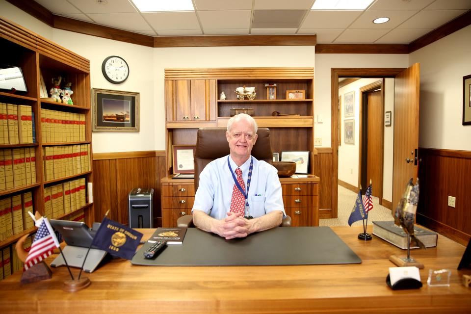 Peter Courtney is photographed in 2019 in his office at the Oregon State Capitol.