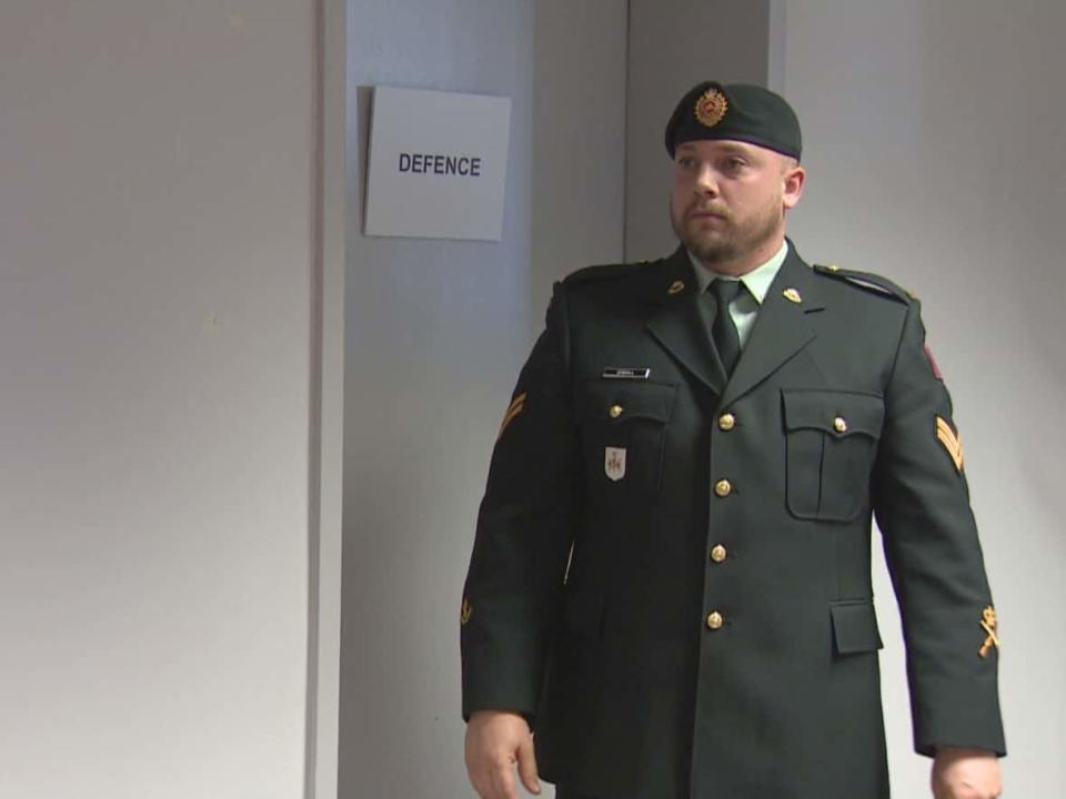 Cpl. Steven O’Dell, a soldier at Base Gagetown, is charged with sexually assaulting a female soldier in 2018. (Ed Hunter/CBC - image credit)